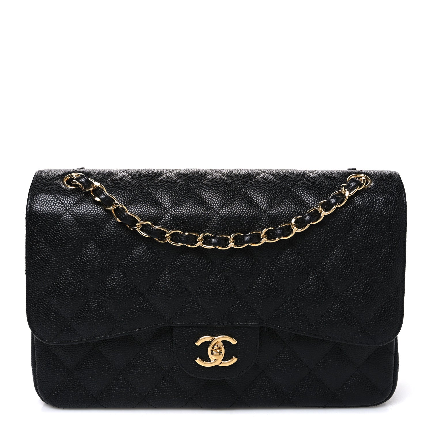 Chanel Caviar Quilted Jumbo Double Flap Black 1 of 10