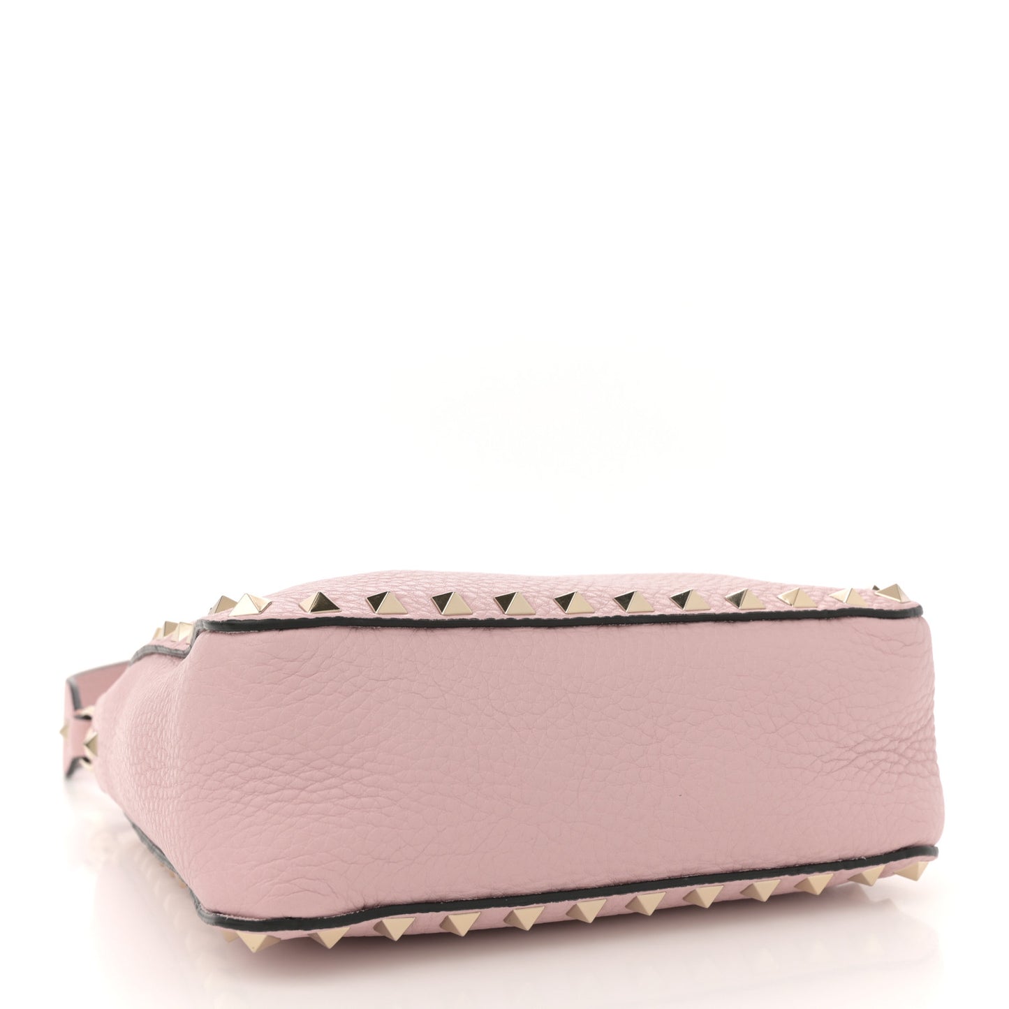 Pebbled Calfskin Mini Rockstud Flip-Lock Messenger Bag Water Rose