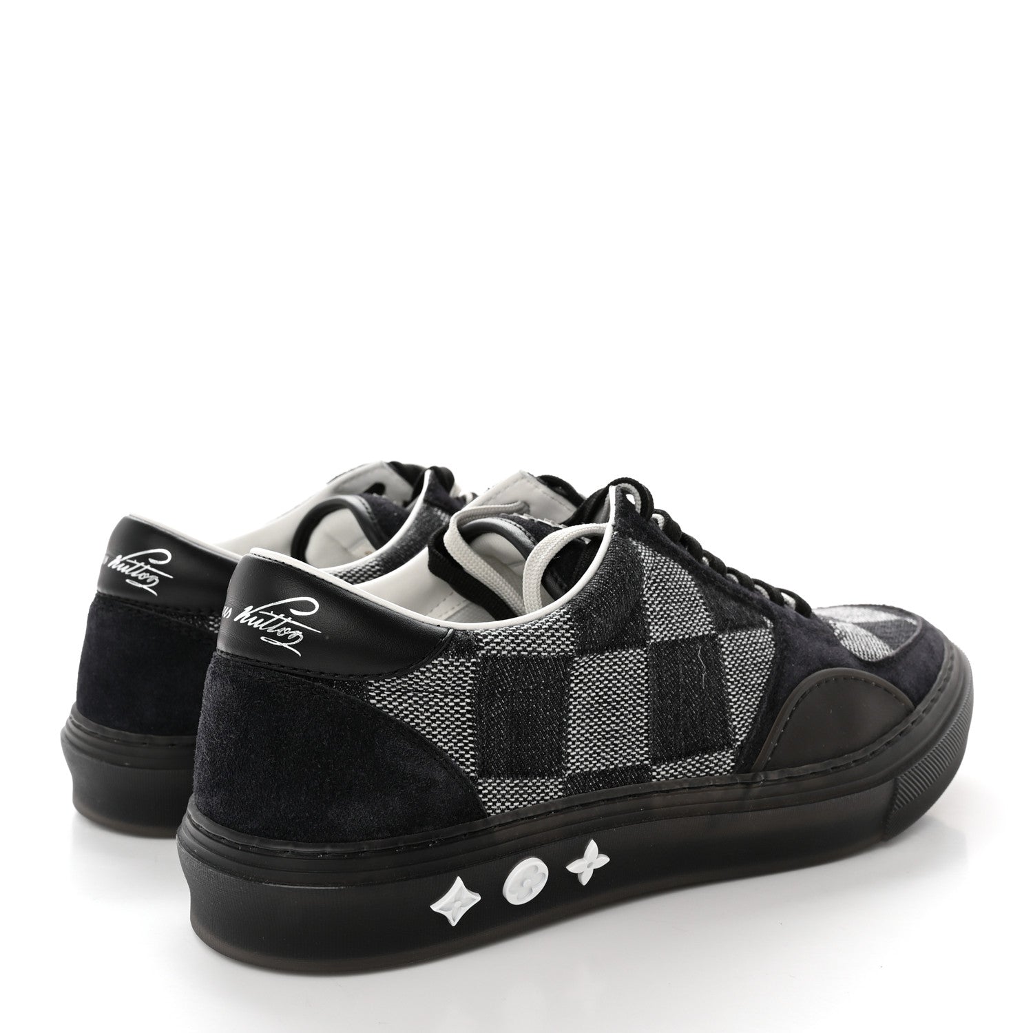 Louis Vuitton Damier Distorted Mens LV Ollie Sneakers 8.5 Black 4 of 11