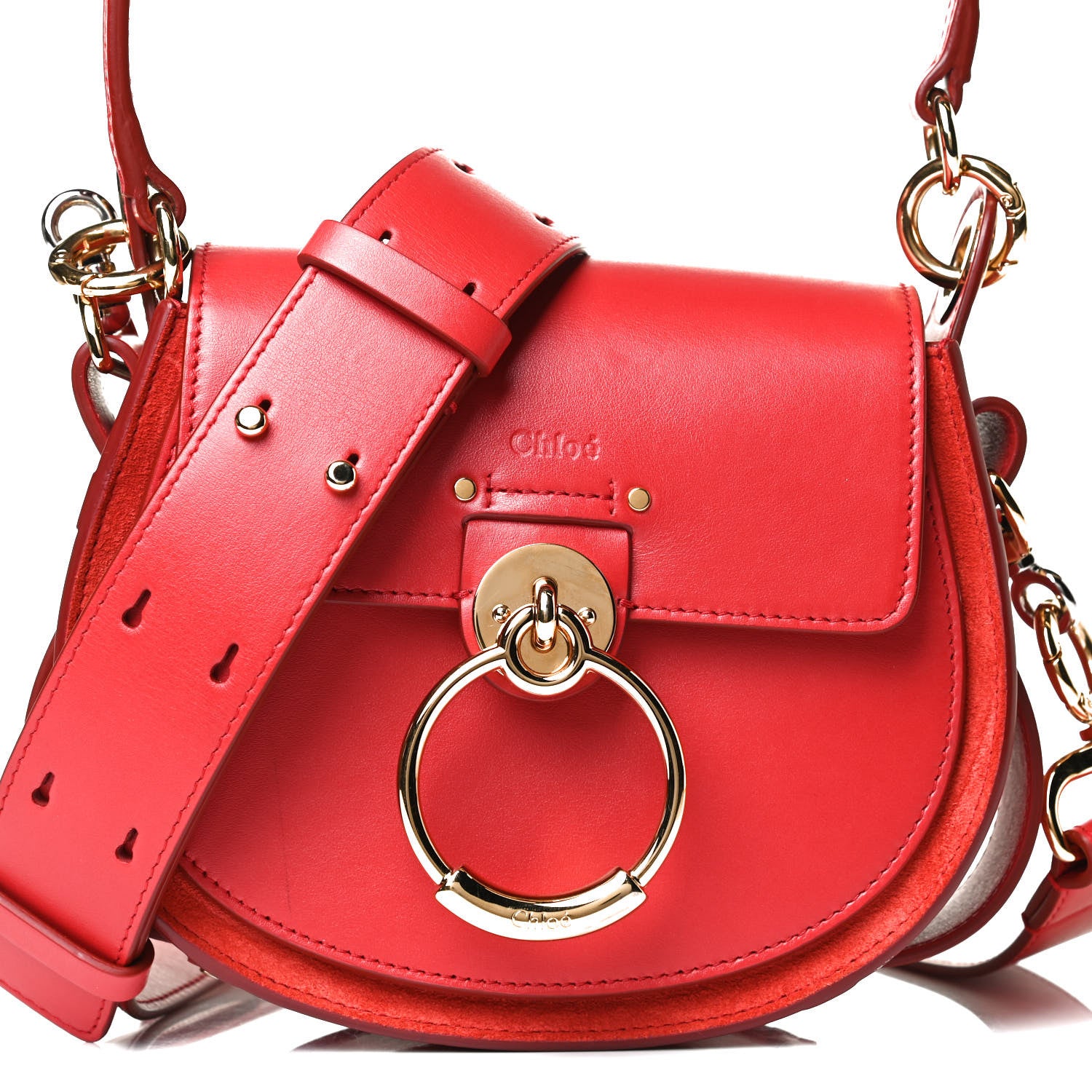 Chloe Calfskin Small Tess Bag Sepia Red 7 of 12