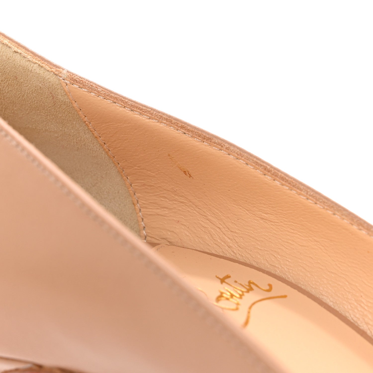 Christian Louboutin Kid Bareta 100 Pumps 37 Nude Light Gold 12 of 22