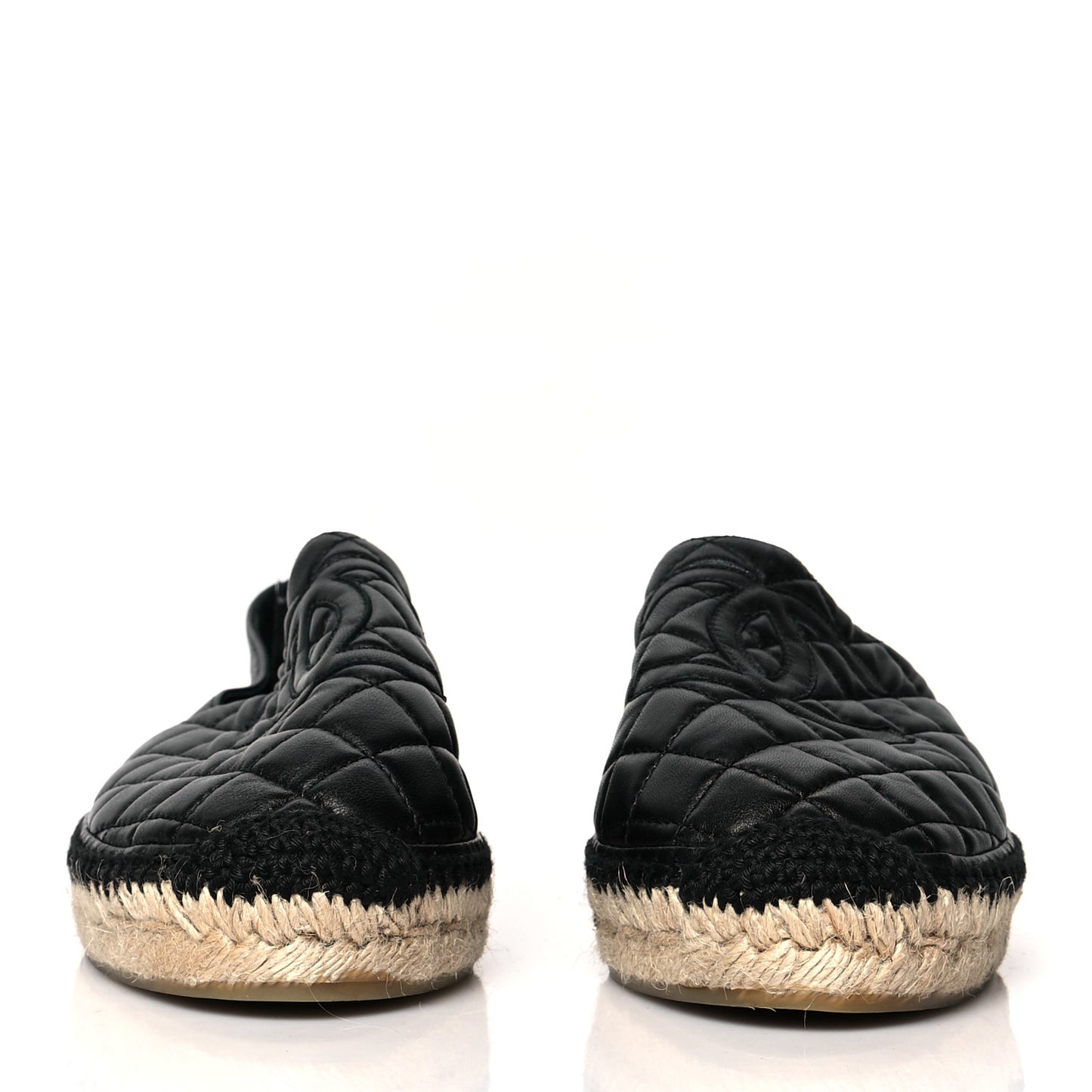 Lambskin Quilted CC Espadrilles 41 Black