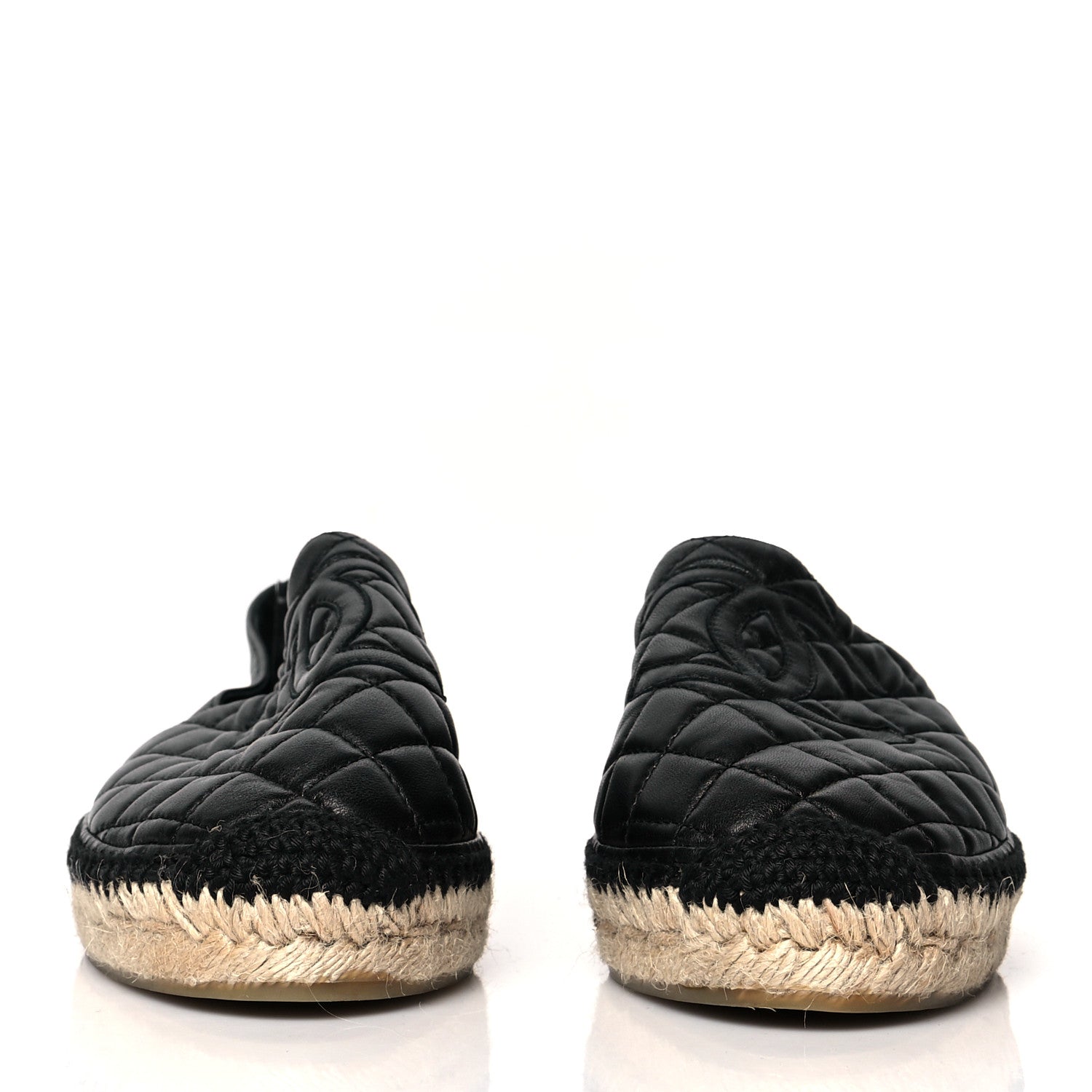Chanel Lambskin Quilted CC Espadrilles 41 Black 2 of 8