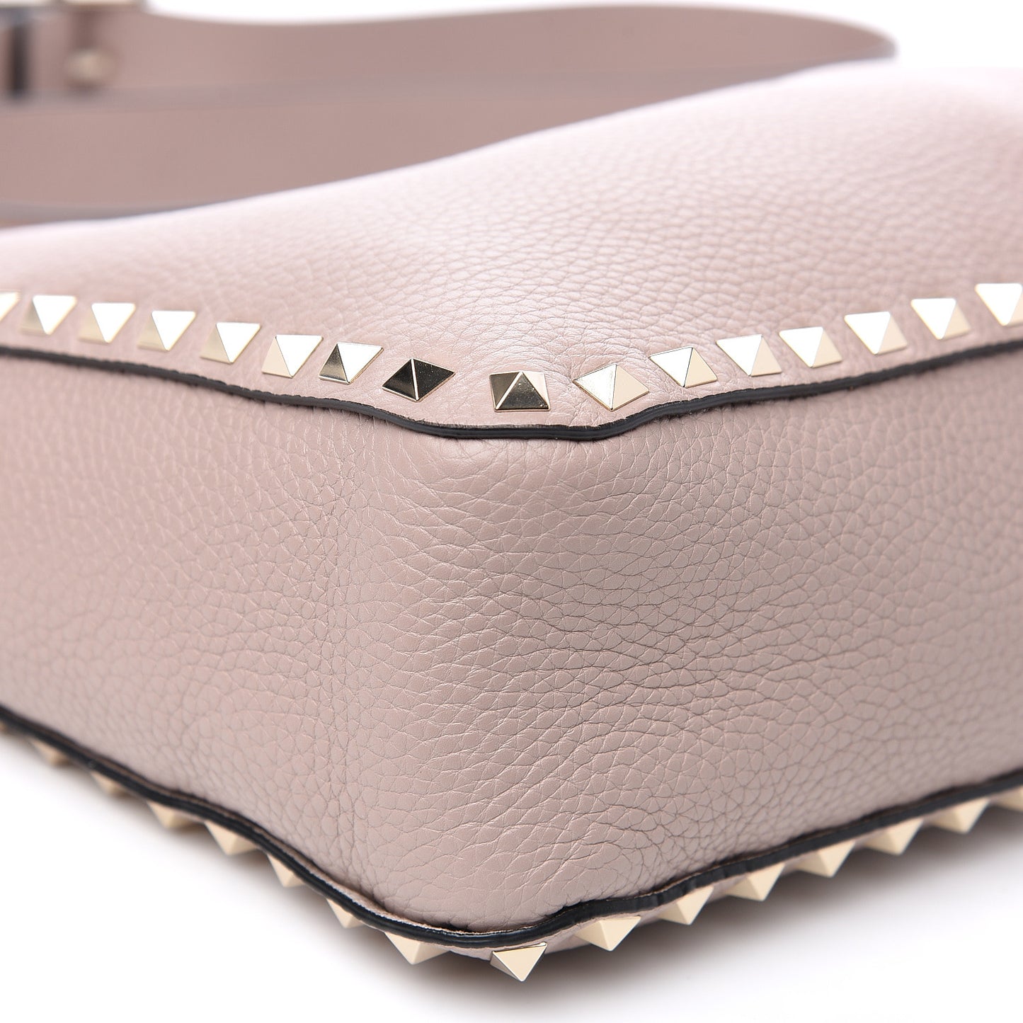 Pebbled Calfskin Small Rockstud Flip-Lock Messenger Bag Poudre