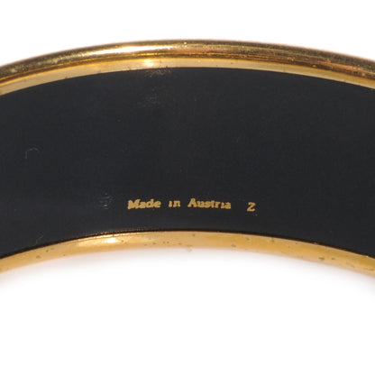 Hermes Enamel Printed Tiger Leopard Wide Bracelet 65 Green 5 of 5