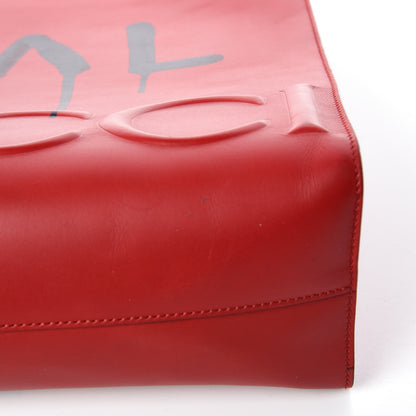Gucci Calfskin GucciGhost Real Medium XL Tote Hibiscus Red 7 of 14