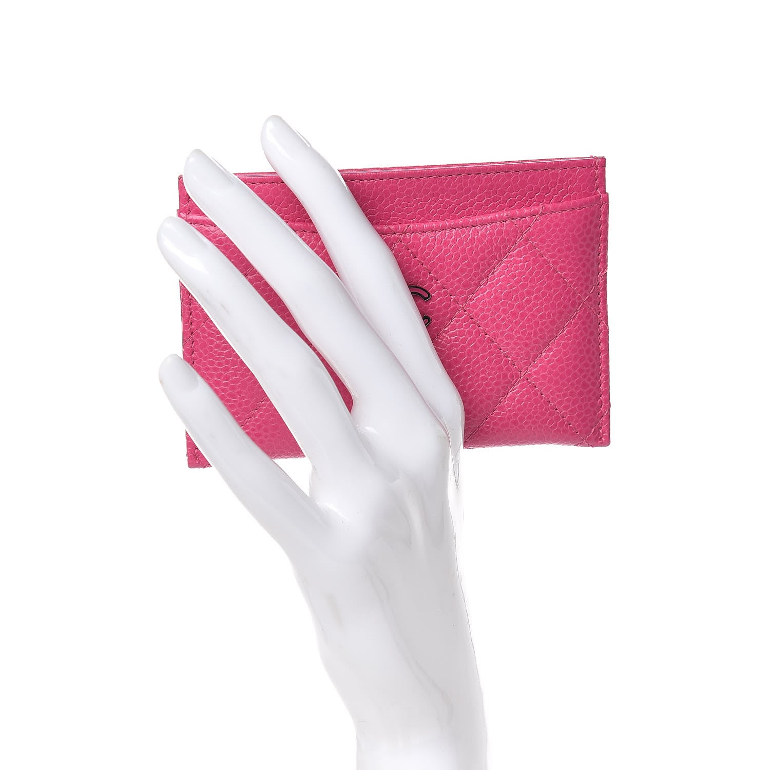 Chanel Caviar Quilted Card Holder Pink 2 of 9
