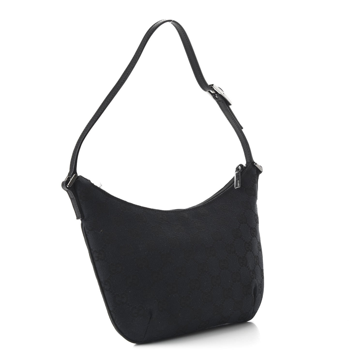 Gucci Denim Monogram Pochette Black 3 of 10