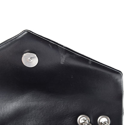 Saint Laurent Calfskin Y Quilted Studded Monogram Small Loulou Chain Satchel Black 12 of 15