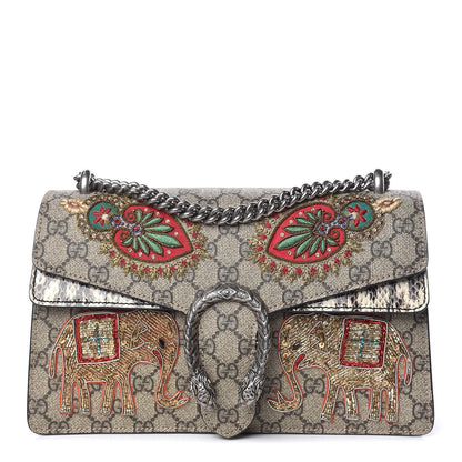 Gucci GG Supreme Monogram Elaphe Elephant Embroidered Small Dionysus Shoulder Bag 1 of 10