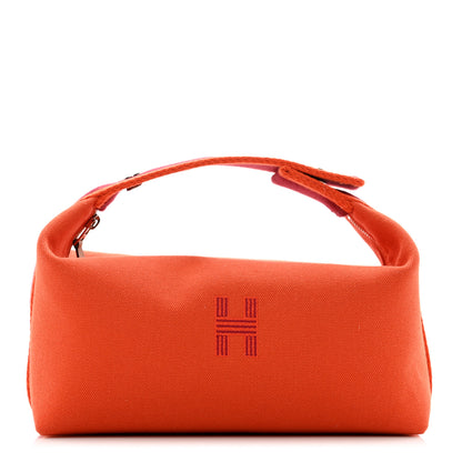 Hermes Canvas Small Bride-A-Brac Pouch Orange Burgundy 1 of 6