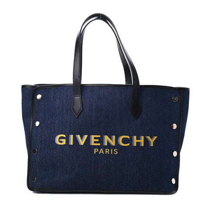 Givenchy Denim Medium Logo Bond Shopper Tote Blue 1 of 4