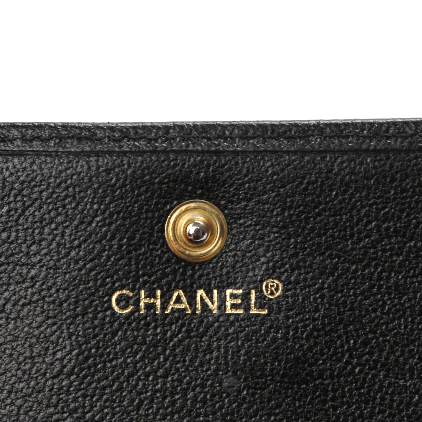 Goatskin Compact CC Flap Wallet Black