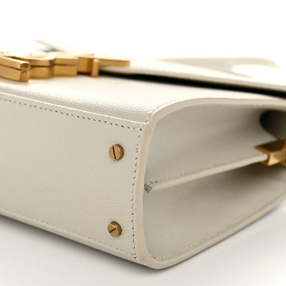 Saint Laurent Grain de Poudre Mini Classic Monogram Cassandra Top Handle Crema Soft 9 of 9