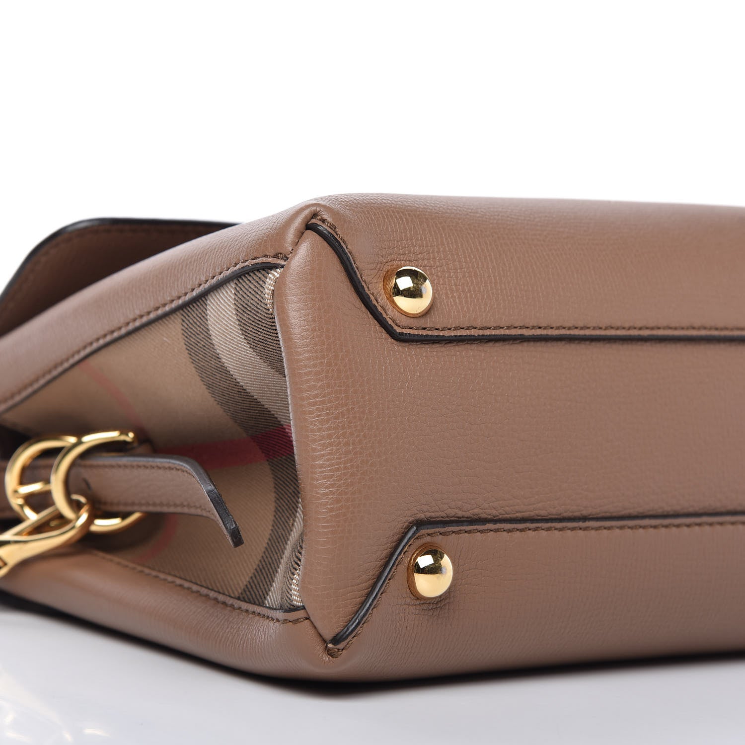 Burberry Derby Calfskin House Check Small Camberley Dark Sand 6 of 9