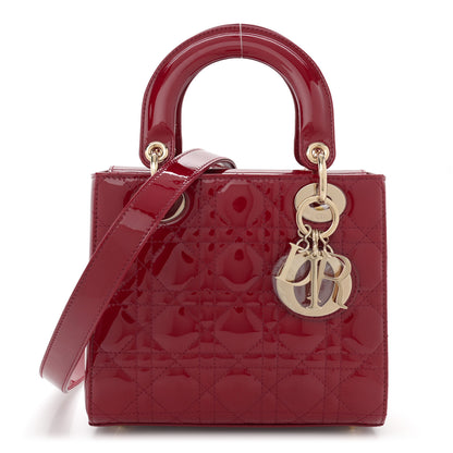 Christian Dior Patent Cannage Small Lady Dior Cherry Red 1 of 10