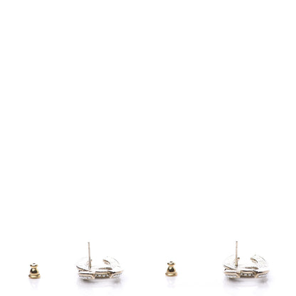 Chanel Crystal Pearl Chain Mania CC Earrings Gold 2 of 5