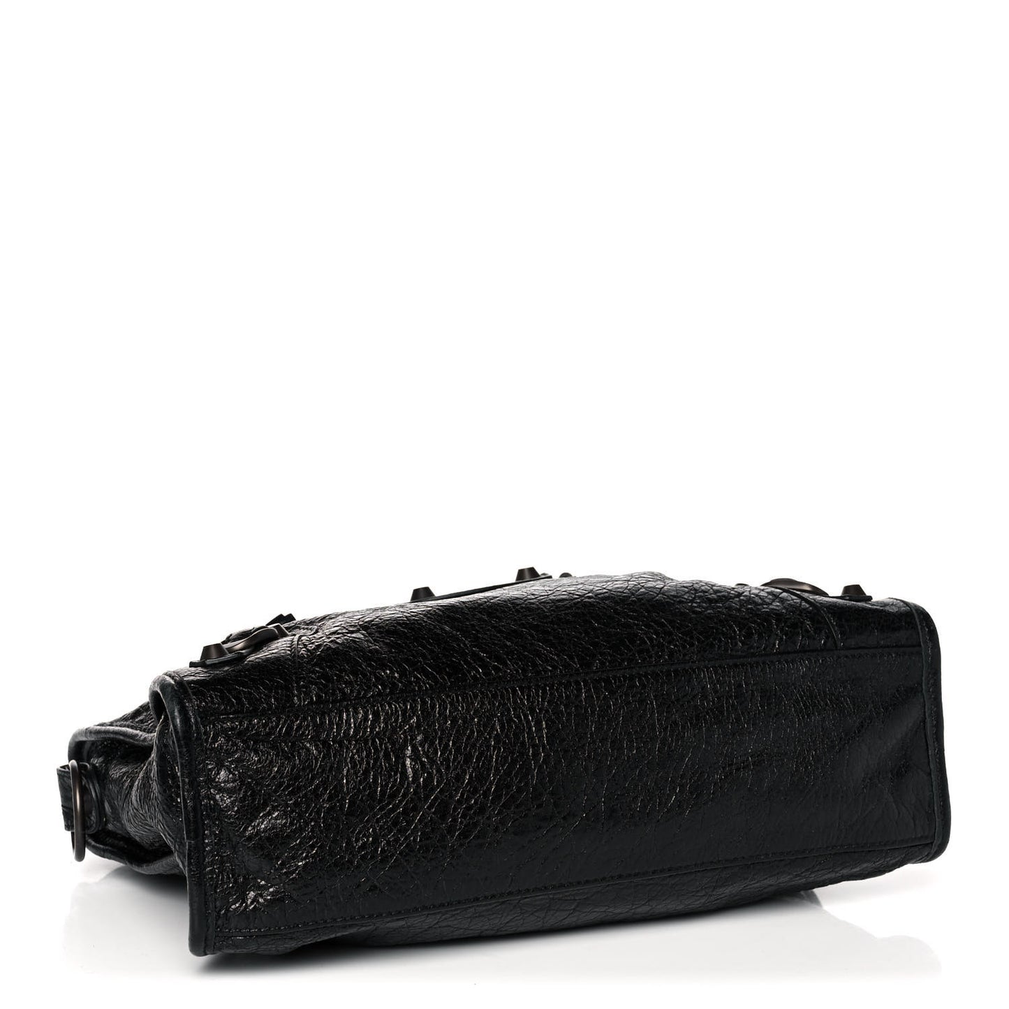 Agneau Classic Hardware S City Logo Strap Black White