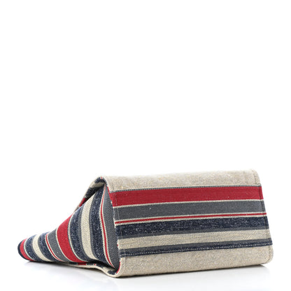 Chanel Striped Canvas Medium Deauville Tote Beige 3 of 5