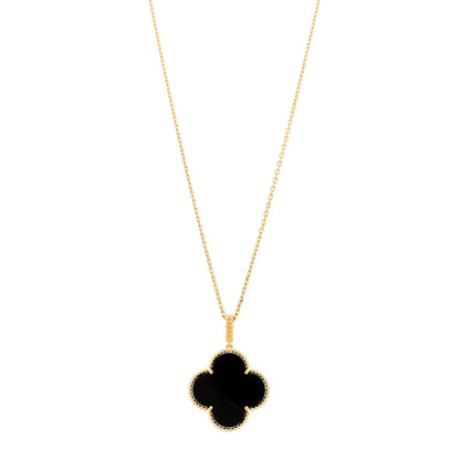 Van Cleef & Arpels 18K Yellow Gold Black Onyx Magic Alhambra Pendant Necklace 1 of 6