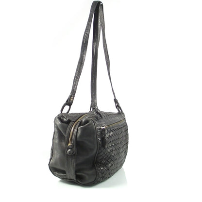 Bottega Veneta Vintage Woven Leather Shoulder Bag Nero 3 of 10