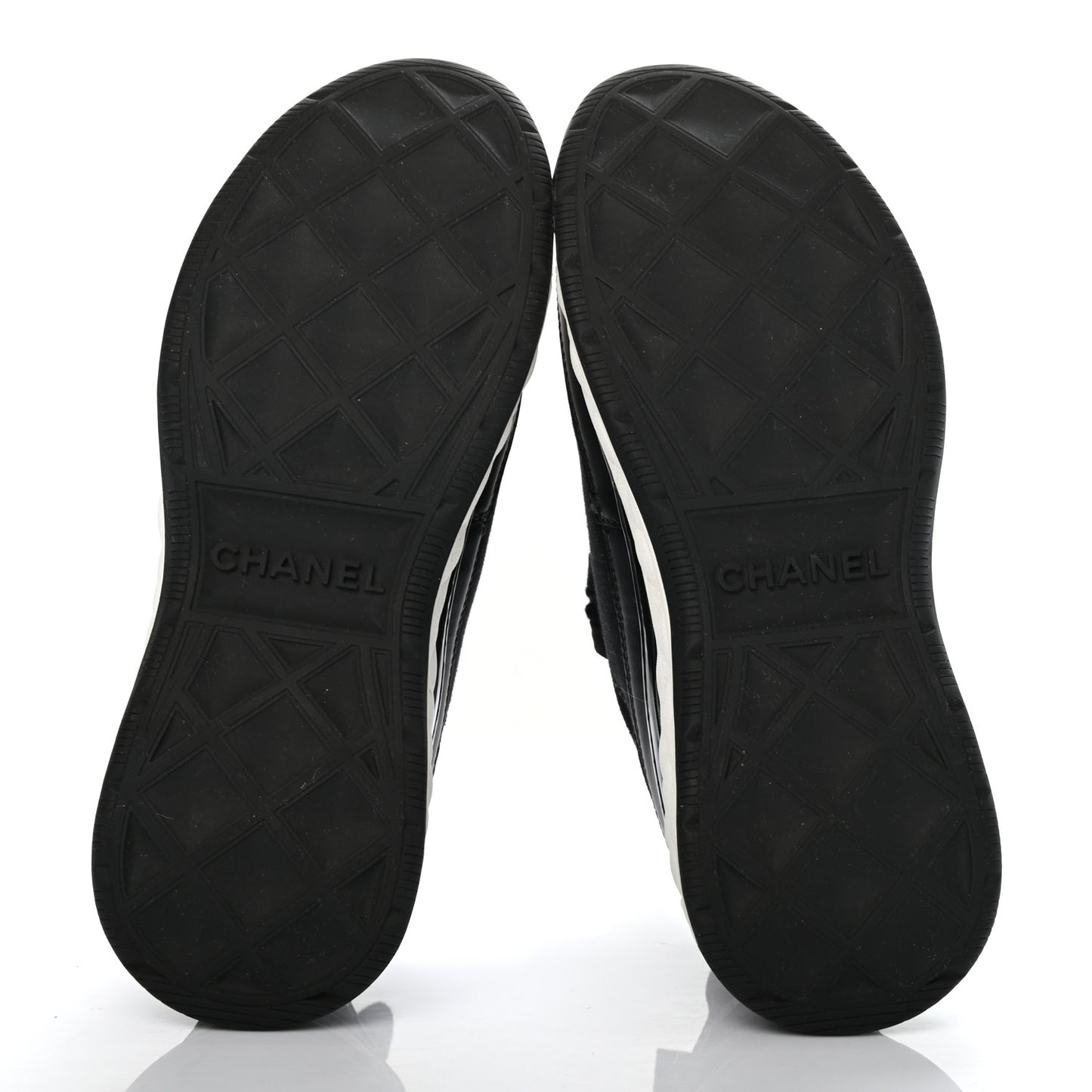 Fabric Calfskin Suede CC Sneakers 36 Black