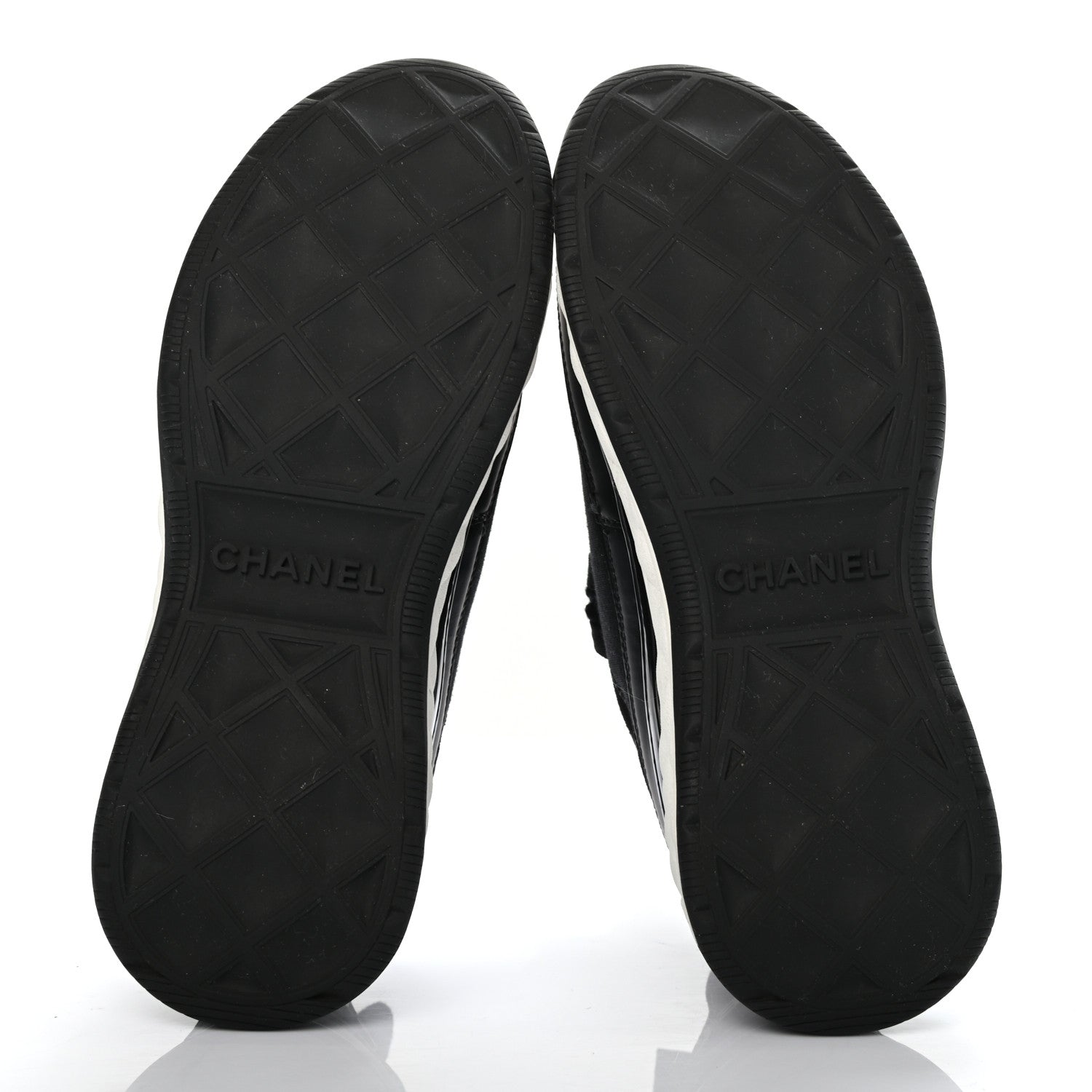 Chanel Fabric Calfskin Suede CC Sneakers 36 Black 5 of 8