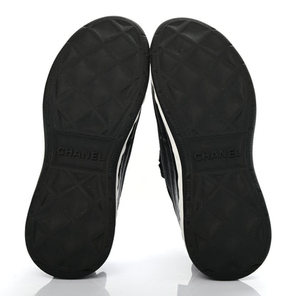 Chanel Fabric Calfskin Suede CC Sneakers 36 Black 5 of 8