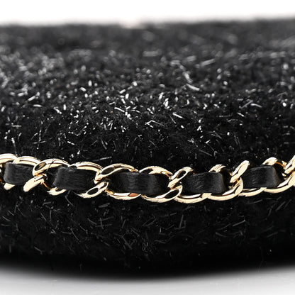 Chanel Tweed Chain Around Tablet Holder Crossbody Black 9 of 11