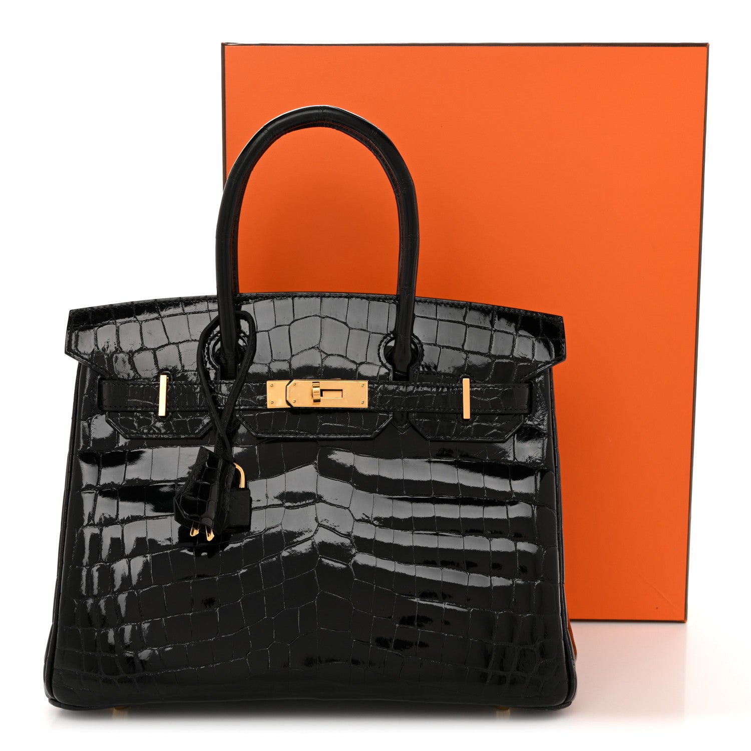 Hermes Shiny Niloticus Crocodile Birkin 30 Black 12 of 12