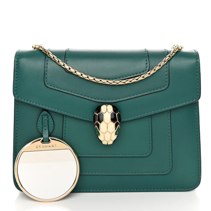 Bulgari Calfskin Small Serpenti Forever Snake Strap Crossbody Bag Emerald Green 3 of 13