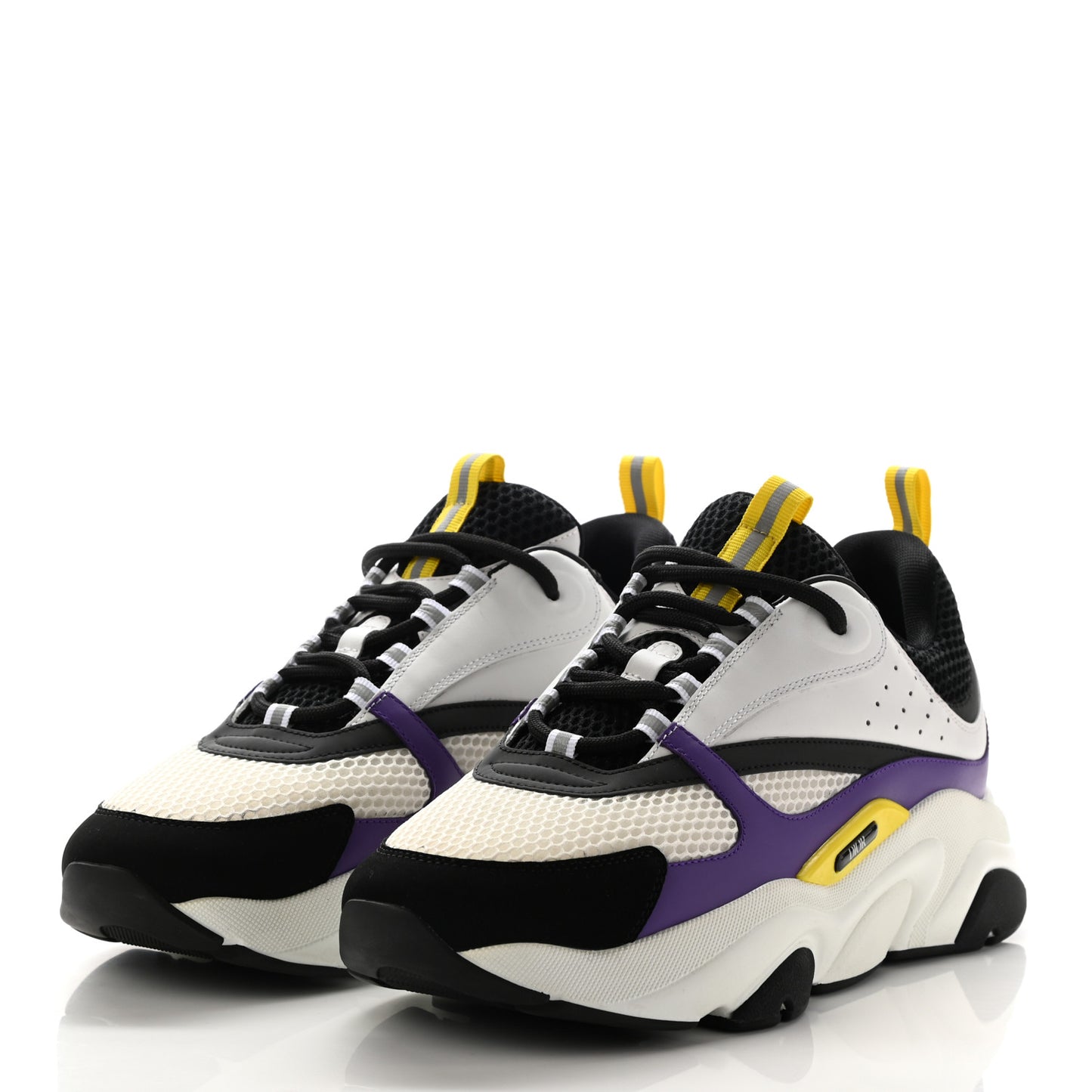 Technical Mesh Calfskin Mens B22 Sneakers 45 Violet White