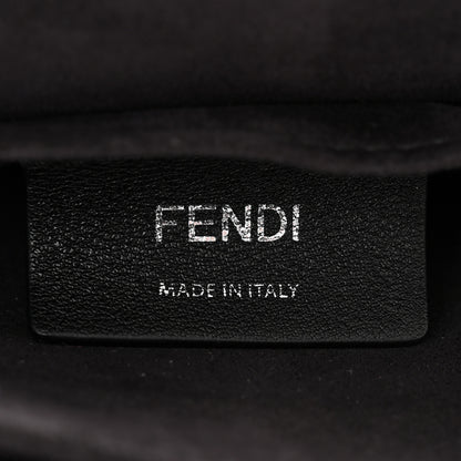 Fendi Vitello Liberty Lucido Pequin Inlay Studded Kan I Shoulder Bag Black Multicolor 6 of 10