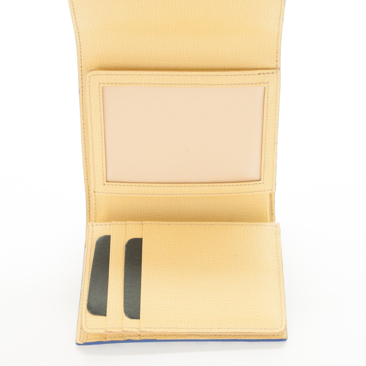 Glazed Fabric Vitello Elite Fendi Roma French Wallet Cassis Paglia