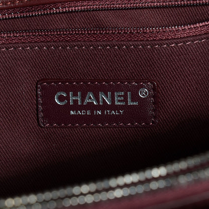 Chanel Grained Calfskin Quilted CC Accordion Small Tote Blue 9 of 10
