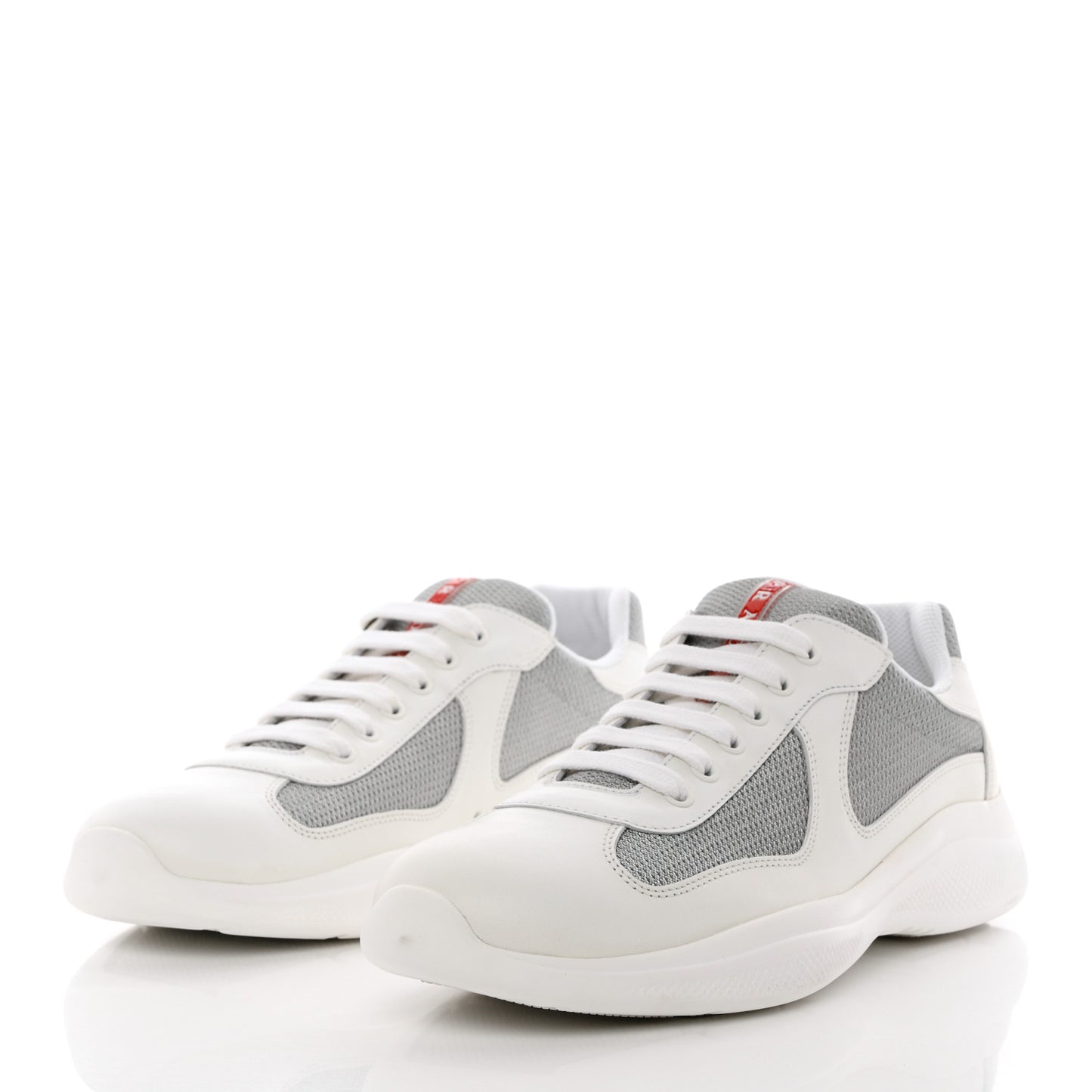 Vitello Soft Mesh Mens America's Cup Sneakers 9 White Argento