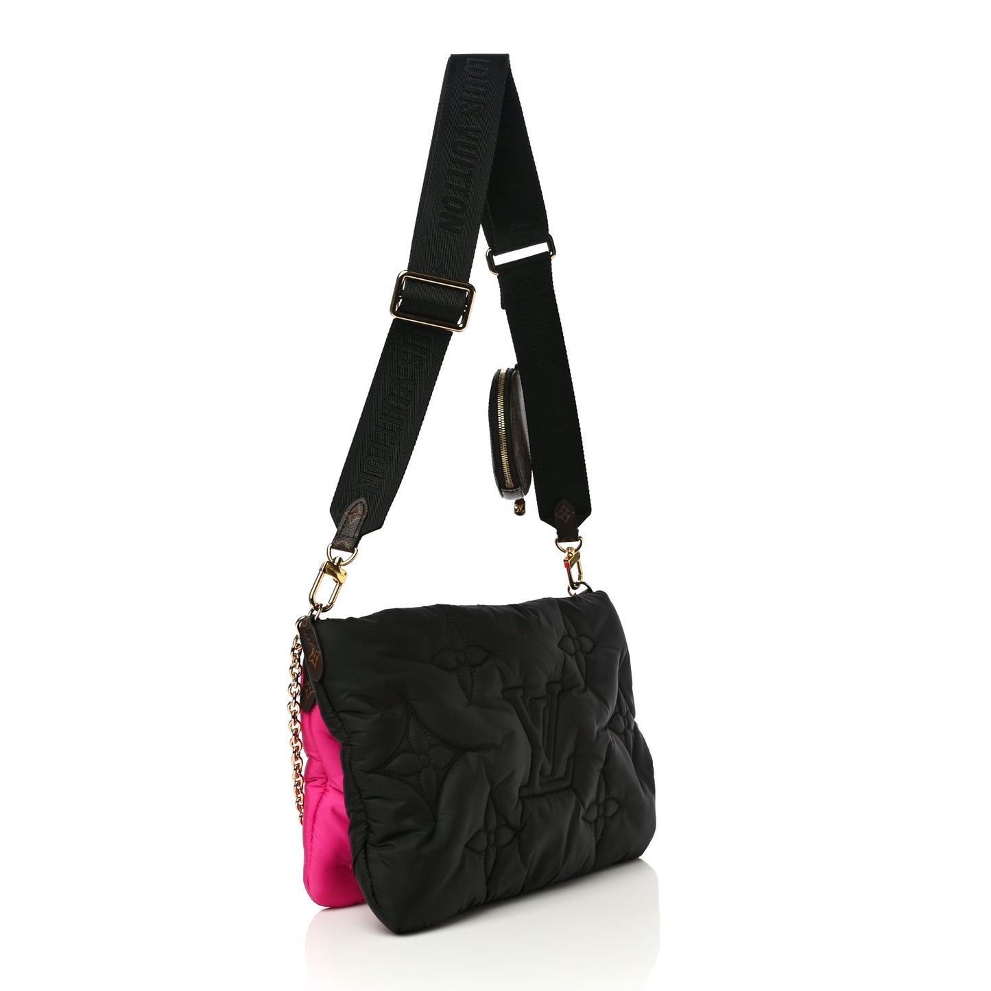 Econyl Monogram Pillow Maxi Multi Pochette Accessories Black Fuchsia
