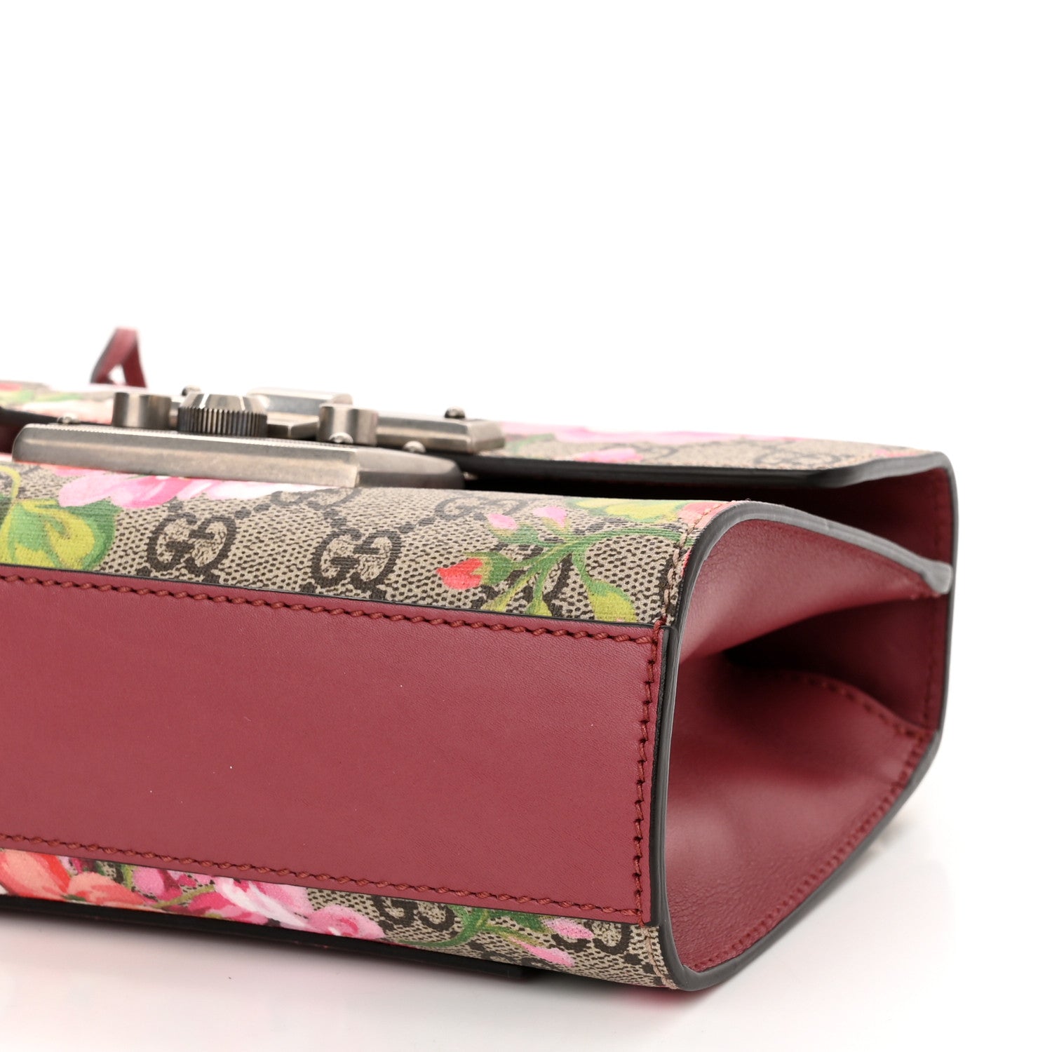 Gucci GG Supreme Monogram Blooms Small Padlock Shoulder Bag Beige Multicolor Dry Rose 10 of 11
