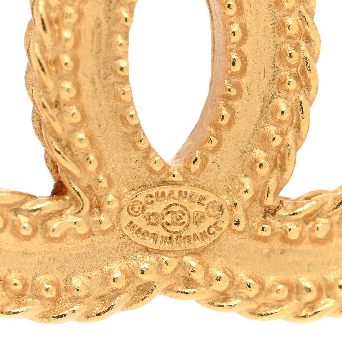 CC Drop Earrings Matte Gold