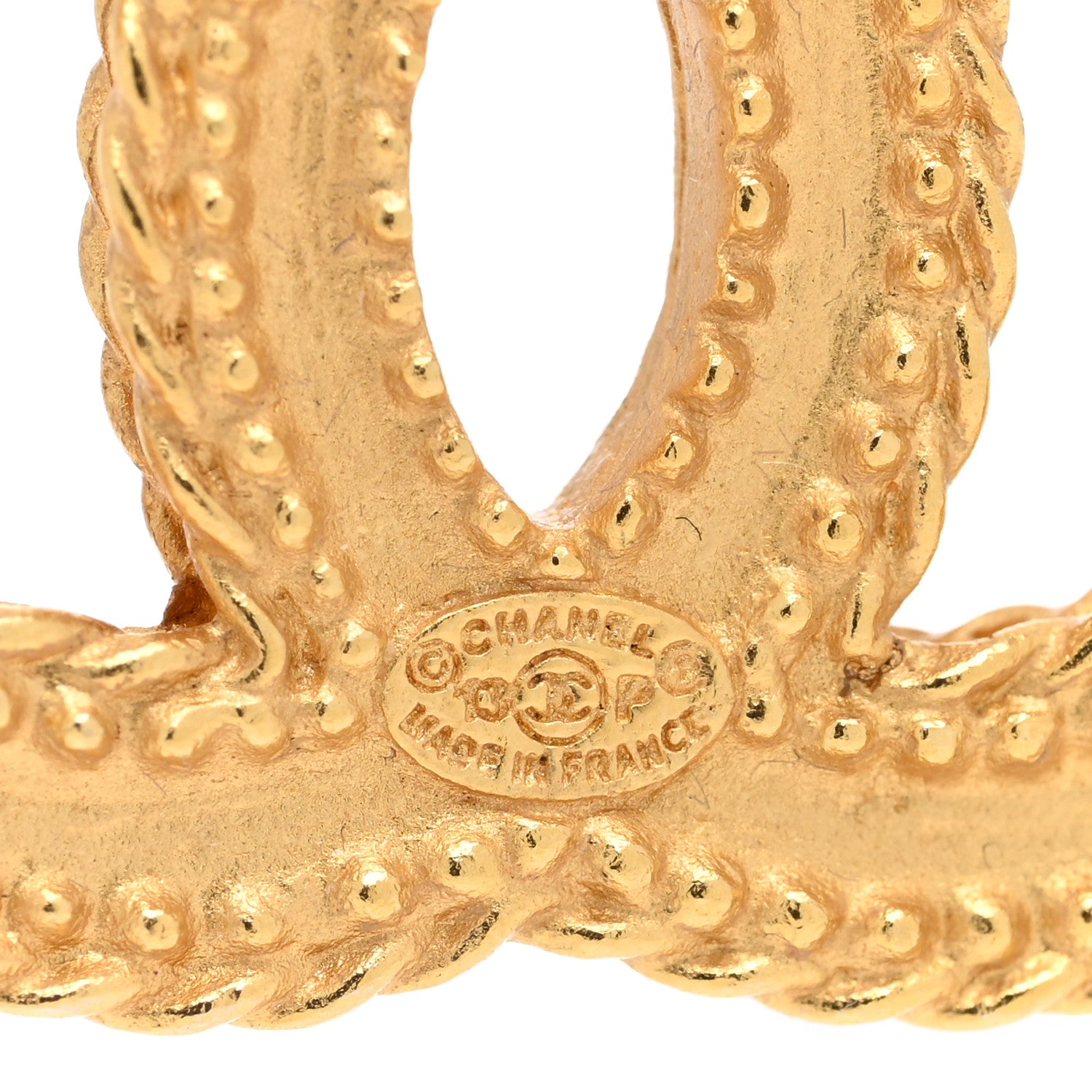 Chanel CC Drop Earrings Matte Gold 8 of 8