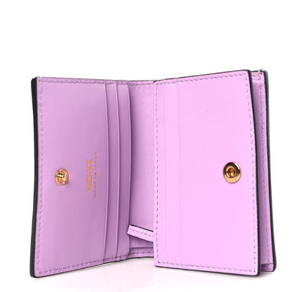 Versace Grained Calfskin Medusa Card Holder Wallet Light Blue Purple 5 of 7