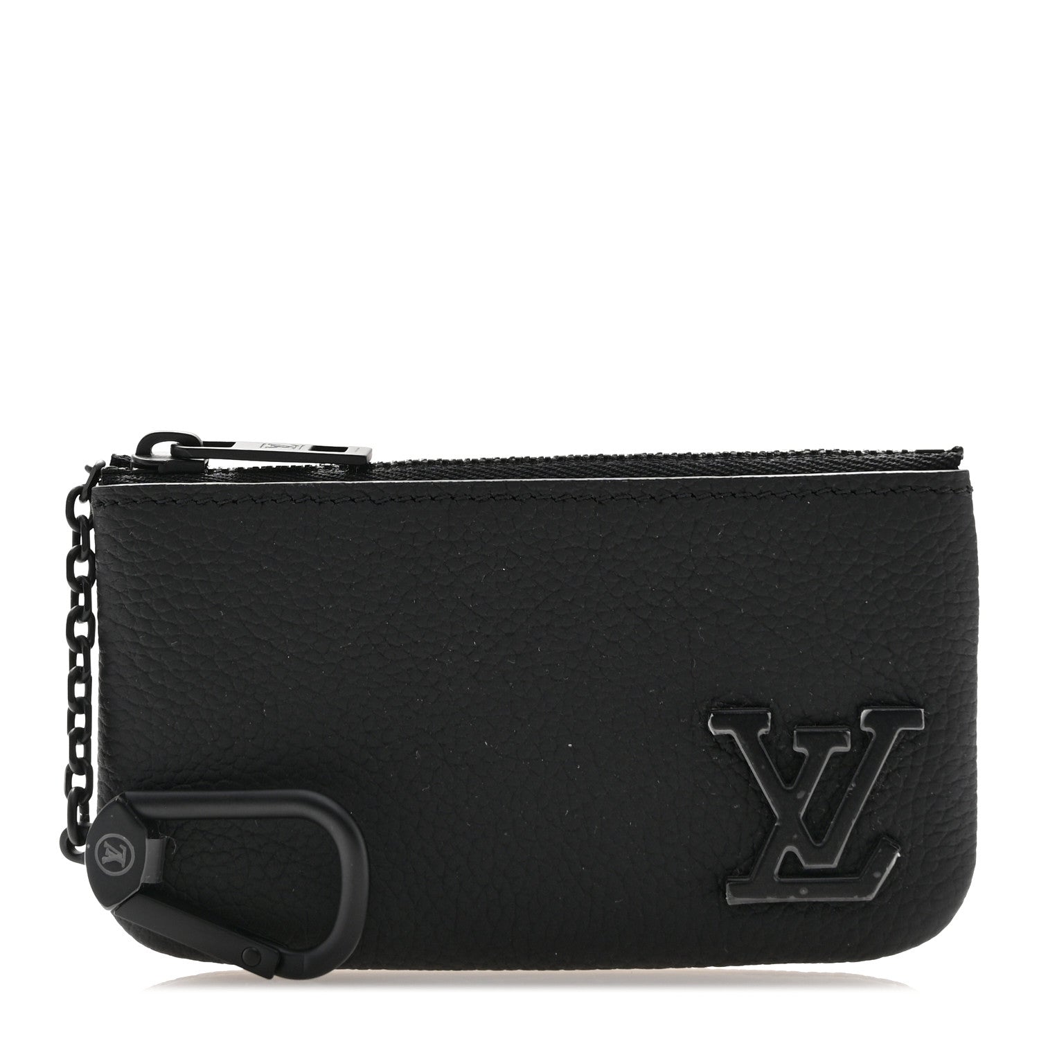 Louis Vuitton Grained Calfskin Aerogram Key Pouch Black 1 of 6