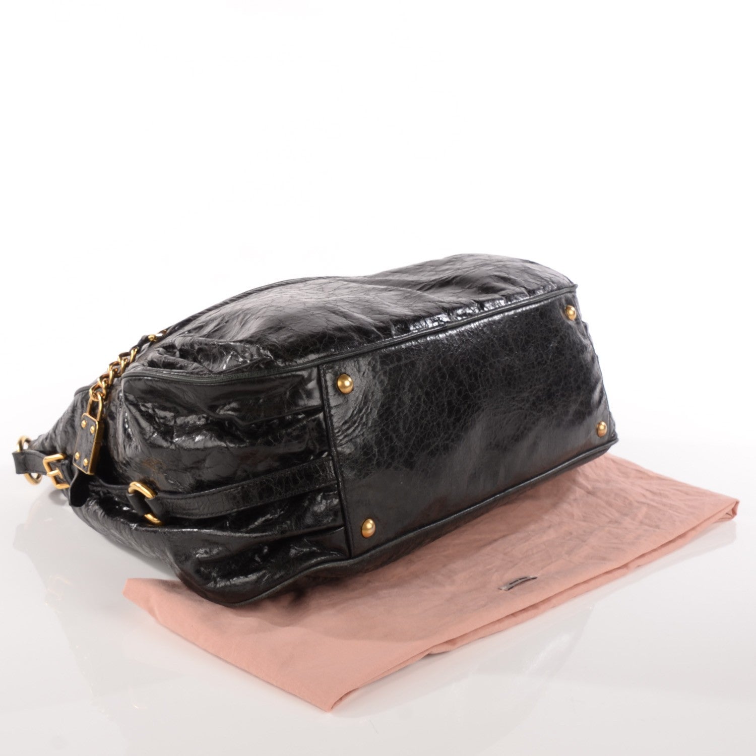 Miu Miu Vitello Lux Charm Hobo Nero Black 4 of 10