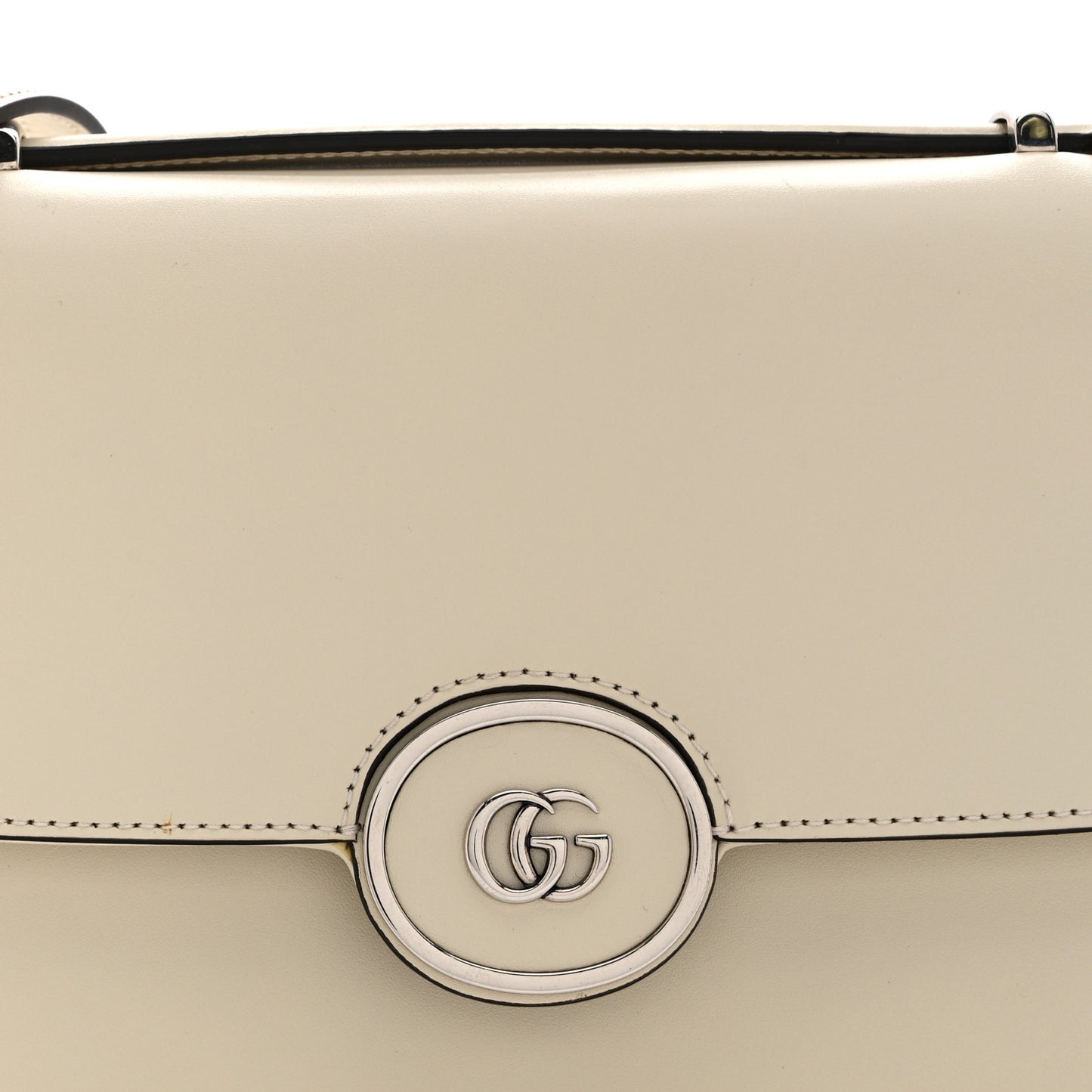 Senna Calfskin Petite GG Top Handle Shoulder Bag Mystic White