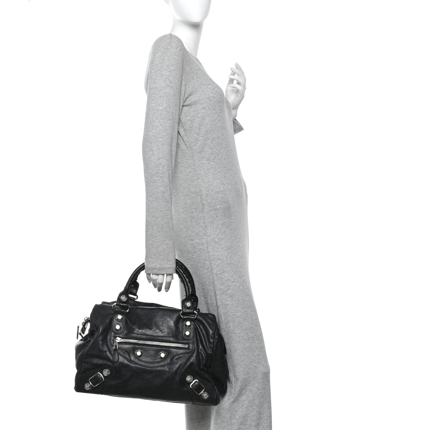 Agneau Giant 21 Silver Hardware Mid Day Black