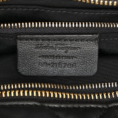 Salvatore Ferragamo Calfskin Quilted Vara Bow Chain Tote Black 7 of 13
