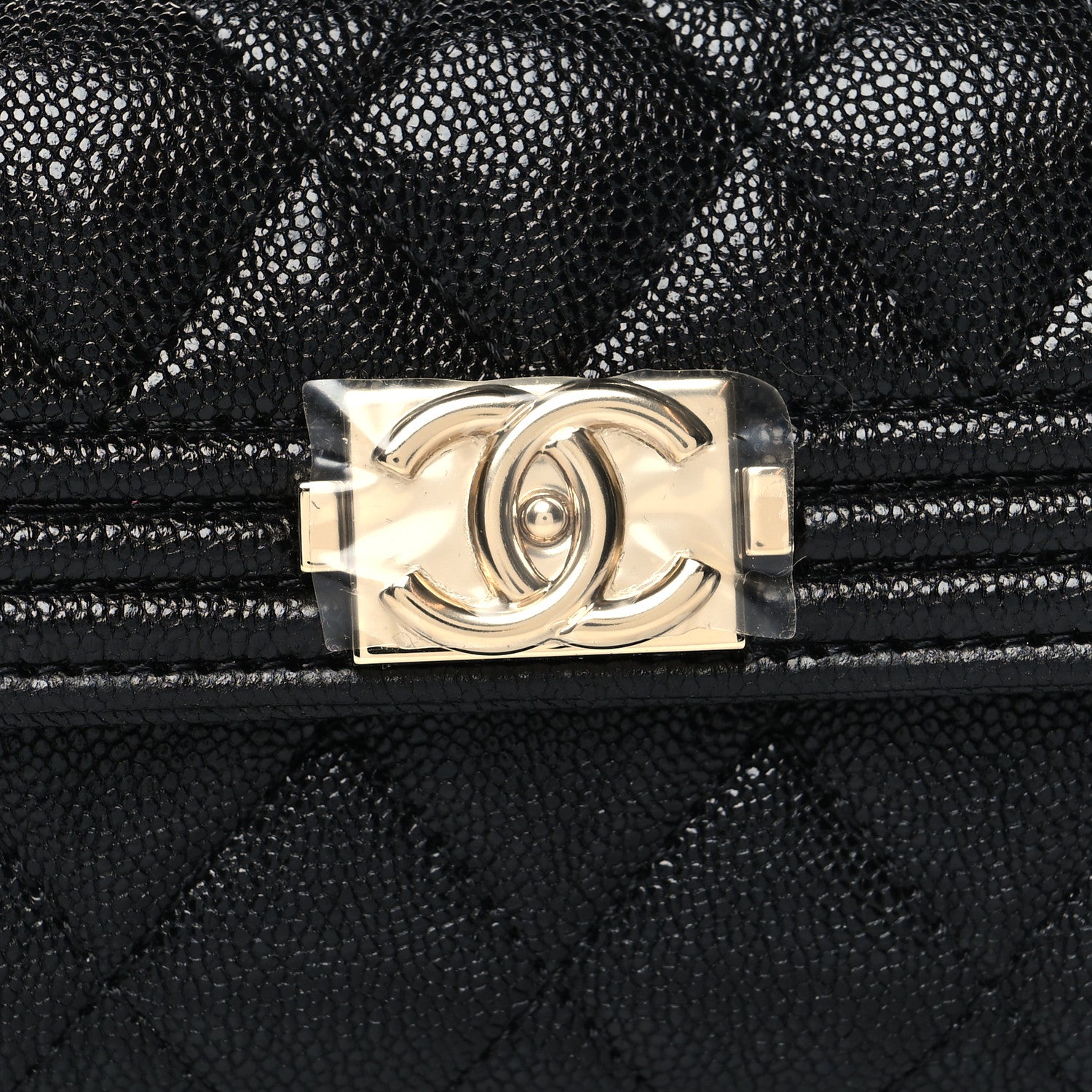 Chanel Caviar Quilted Boy Flap Card Holder Black 9 of 10