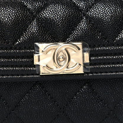 Chanel Caviar Quilted Boy Flap Card Holder Black 9 of 10