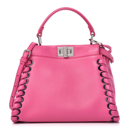 Fendi Nappa Lace Up Mini Peekaboo Iconic Satchel Geranio 1 of 9