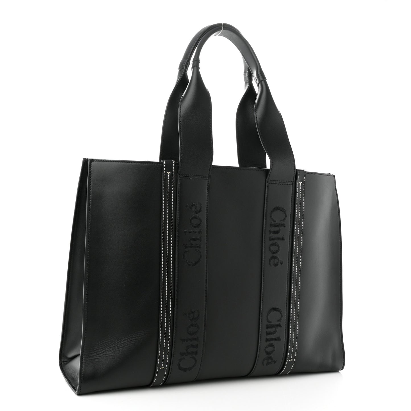 Calfskin Large Woody Tote Black